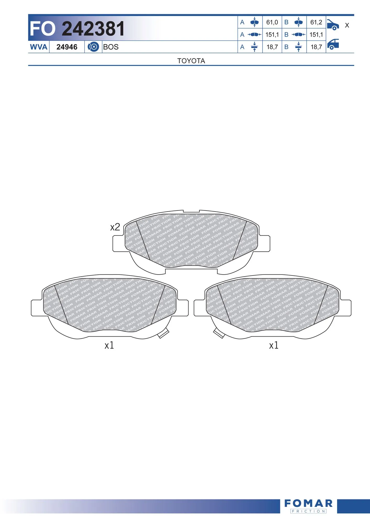 Brake Pad Set, disc brake